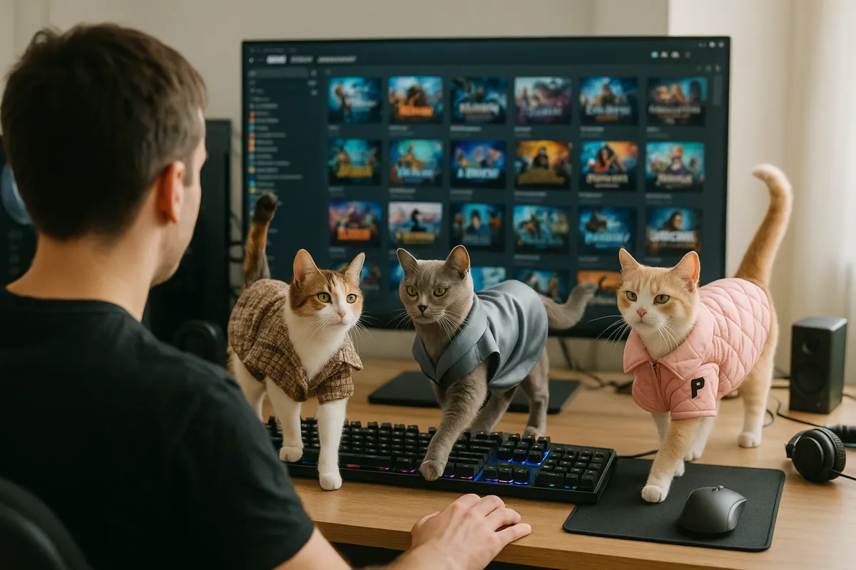 When Supermodel Cats Invade Your Steam Library
